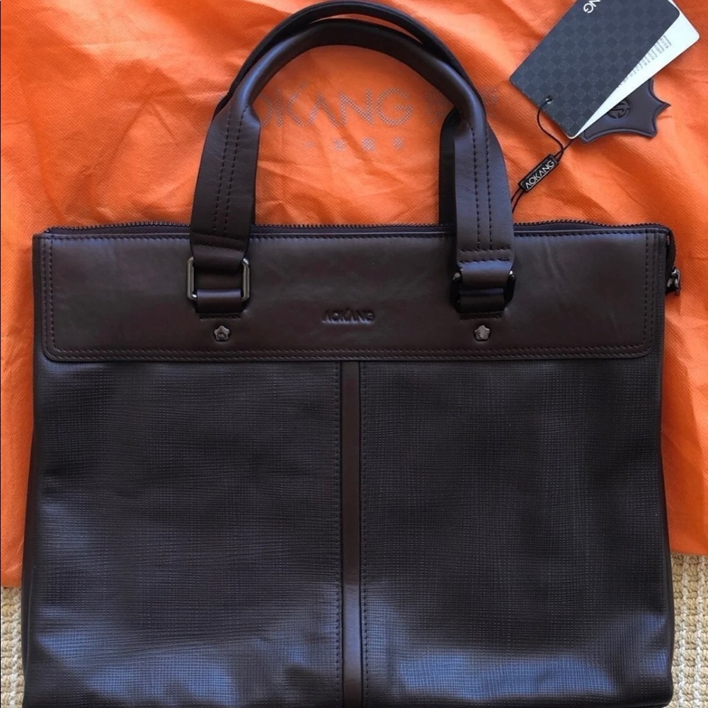 Men's geniune leather briefcase